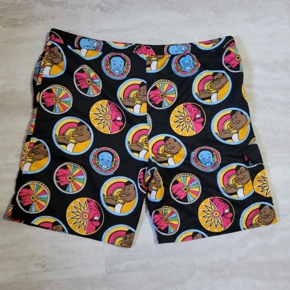 Vintage Fubu Fat Albert Character Allover Print Board Shorts Size XL - Picture 7 of 7